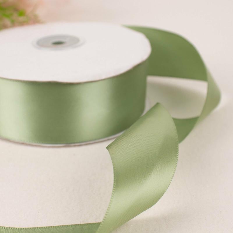 Ribbons |   50 Yards 1.5″ Sage Green Single Face Decorative Satin Ribbon Ribbons