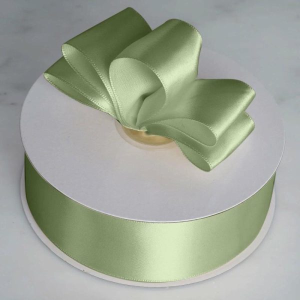 Ribbons |   50 Yards 1.5″ Sage Green Single Face Decorative Satin Ribbon Ribbons