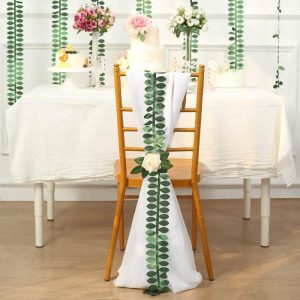 Ribbons |   50ft 4″ Green Leaf Petal Taffeta Ribbon Sash, Artificial DIY Fabric Garlands Fabric Bolt & Trims Green