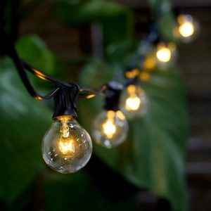 String & Patio Lights |   25ft Warm White Connectable Hanging Outdoor or Indoor String Lights, Waterproof 120V With 28 Incandescent Glass Light Bulbs LED Lightings String & Patio Lights