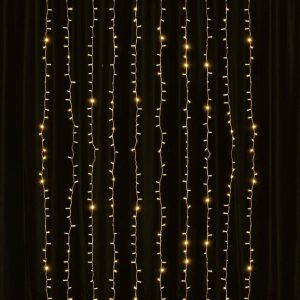 String & Patio Lights |   5ftx8ft Warm White 192 LED Icicle Curtain Fairy String Lights with 8 Modes LED Lightings Clear