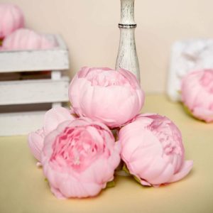 Table Scatters |   10 Pack 3″ Pink Artificial Silk DIY Craft Peony Flower Heads Party Balloons & Supplies Pink