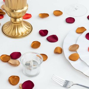 Table Scatters |   400 Pack Matte Terracotta Mix Life-Like Flower Petals, Silk Rose Petal Round Table Confetti Party Balloons & Supplies Table Scatters