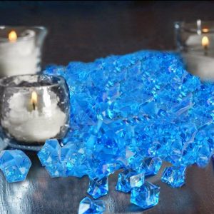 Table Scatters |   400 Pack Ocean Blue Mini Acrylic Ice Bead Vase Fillers, DIY Craft Crystals Party Balloons & Supplies Royal Blue