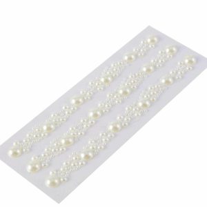 Trims & Diamond Rolls |   Ivory Self Adhesive Pearl Rhinestone Stickers, DIY Craft Peel and Stick Gem Stickers Fabric Bolt & Trims Ivory