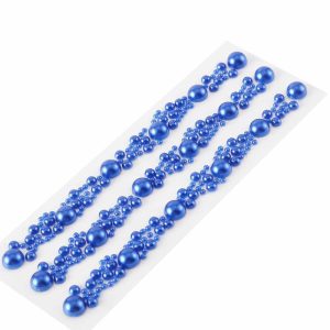 Trims & Diamond Rolls |   Royal Blue Self Adhesive Pearl Rhinestone Stickers, DIY Craft Peel and Stick Gem Stickers Fabric Bolt & Trims Royal Blue