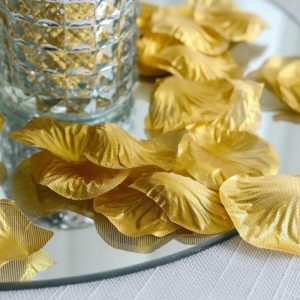 Wedding Accessories |   500 Pack Metallic Gold Silk Rose Petals Table Confetti or Floor Scatters Party Favors Gold