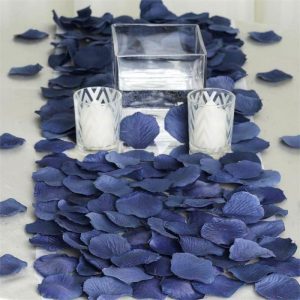 Wedding Accessories |   500 Pack Navy Blue Silk Rose Petals Table Confetti or Floor Scatters Party Favors Navy Blue