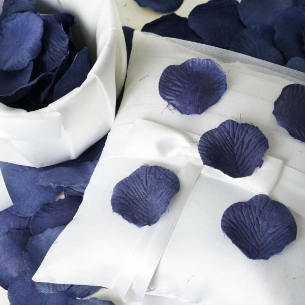 Wedding Accessories |   500 Pack Navy Blue Silk Rose Petals Table Confetti or Floor Scatters Party Favors Navy Blue