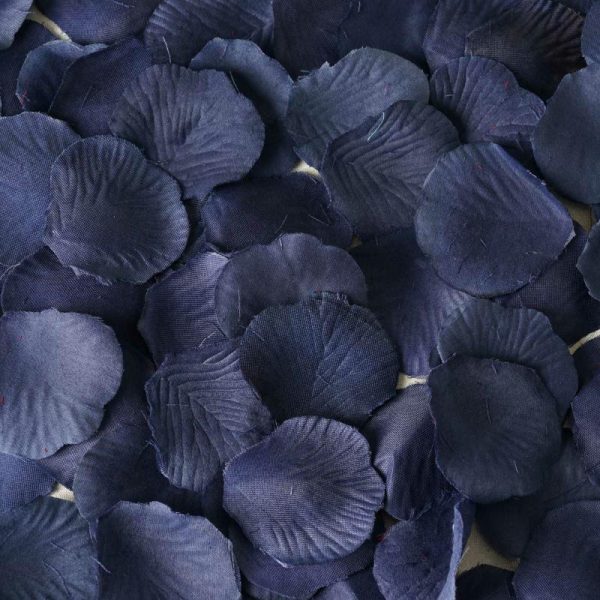 Wedding Accessories |   500 Pack Navy Blue Silk Rose Petals Table Confetti or Floor Scatters Party Favors Navy Blue