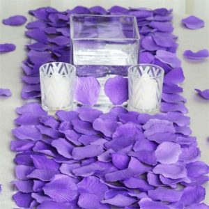 Wedding Accessories |   500 Pack Purple Silk Rose Petals Table Confetti or Floor Scatters Party Favors Purple