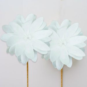 Accent Flowers |   2 Pack 24″ White Life-Like Soft Foam Craft Dahlia Flower Heads Accent Flowers Accent Flowers