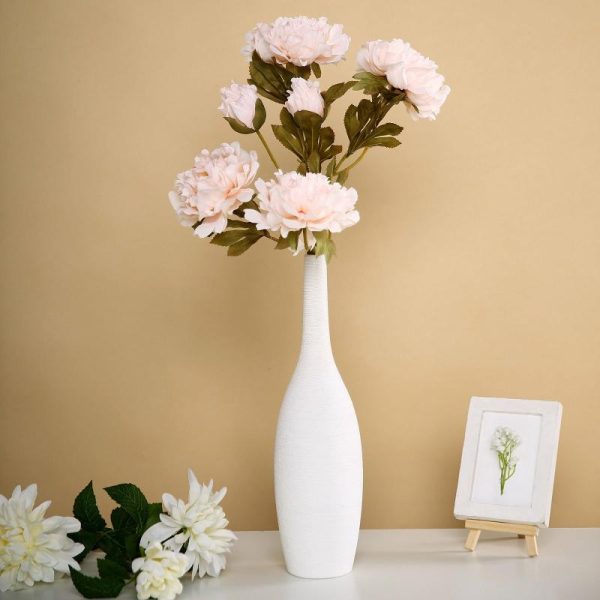 Artificial Flowers |   2 Bushes 29″ Tall Blush Artificial Silk Peony Flower Bouquets Artificial Flowers Artificial Flowers