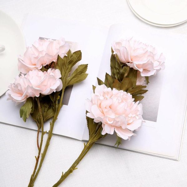 Artificial Flowers |   2 Bushes 29″ Tall Blush Artificial Silk Peony Flower Bouquets Artificial Flowers Artificial Flowers