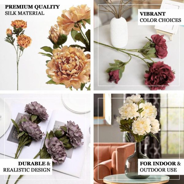 Artificial Flowers |   2 Bushes 29″ Tall Blush Artificial Silk Peony Flower Bouquets Artificial Flowers Artificial Flowers