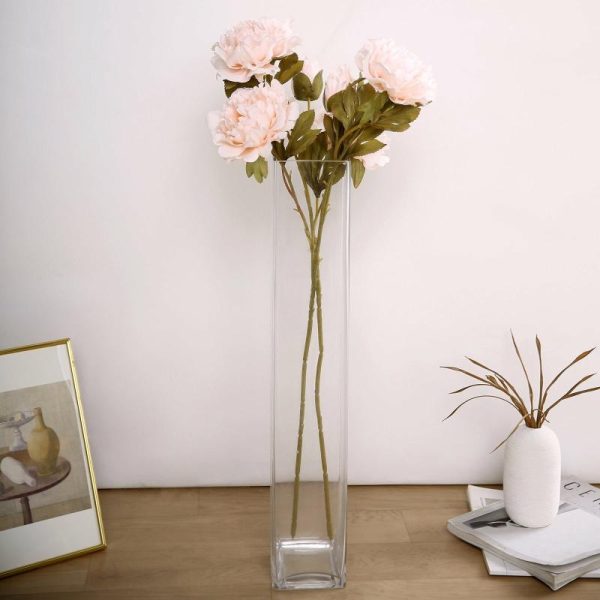 Artificial Flowers |   2 Bushes 29″ Tall Blush Artificial Silk Peony Flower Bouquets Artificial Flowers Artificial Flowers