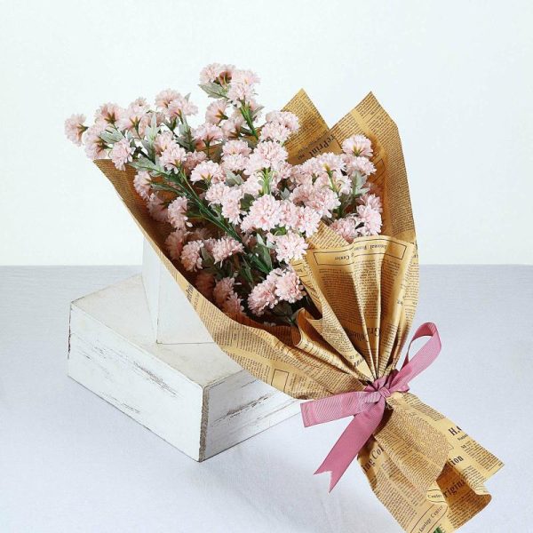 Artificial Flowers |   2 Bushes 33″ Blush Artificial Chrysanthemum Mum Flower Bouquets Artificial Flowers Artificial Flowers