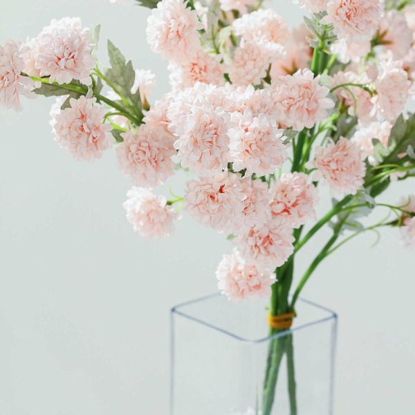 Artificial Flowers |   2 Bushes 33″ Blush Artificial Chrysanthemum Mum Flower Bouquets Artificial Flowers Artificial Flowers