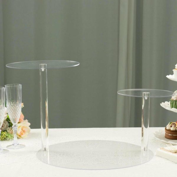 Cake Decorating Supplies |   23″ Clear 3-Tier Plastic Spiral Pedestal Cake Stand, Round Cupcake Dessert Display Riser Cake Decorating Supplies Cake Decorating Supplies