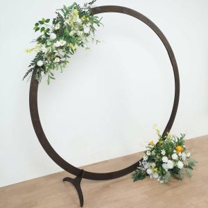 Arches & Arbors |   7.4ft Natural Brown Wood Round Event Party Arbor Backdrop Stand, Rustic DIY Wedding Arch Arches & Arbors Arches & Arbors