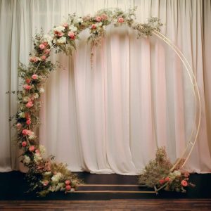 Arches & Arbors |   7.5ft Heavy Duty Gold Metal Round Wedding Arbor Floral Balloon Frame, Double Hoop Wedding Arch Photo Backdrop Stand Arches & Arbors Arches & Arbors