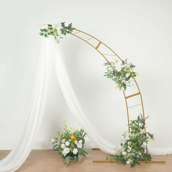 Arches & Arbors |   8ft Gold Metal Half Crescent Moon Wedding Arbor Frame, Curved Design Arch Flower Balloon Stand Arches & Arbors Arches & Arbors