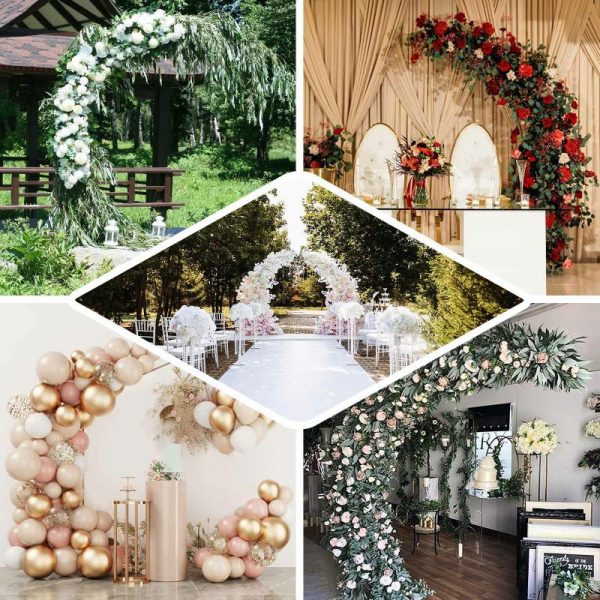 Arches & Arbors |   8ft Gold Metal Half Crescent Moon Wedding Arbor Frame, Curved Design Arch Flower Balloon Stand Arches & Arbors Arches & Arbors