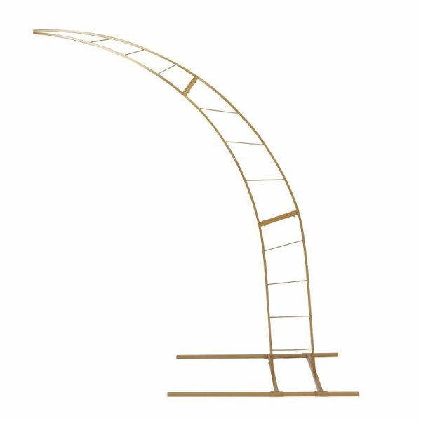 Arches & Arbors |   8ft Gold Metal Half Crescent Moon Wedding Arbor Frame, Curved Design Arch Flower Balloon Stand Arches & Arbors Arches & Arbors