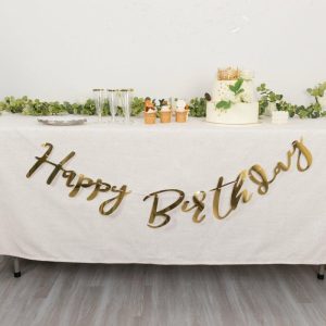 Decoration Kit |   10ft Pre-Strung Metallic Gold Foil “Happy Birthday” Banner, Party Photo Backdrop Hanging Garland – 250 GSM Decoration Kit Decoration Kit