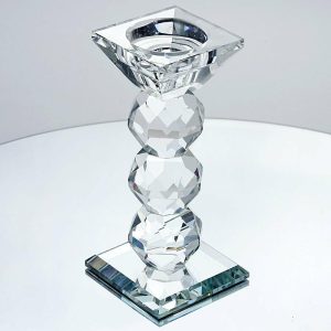 Floor Vase & Candelabra |   6″ Tall Gemcut Premium Crystal Glass Votive Candle Holder Stand Event Props Floor Vase & Candelabra