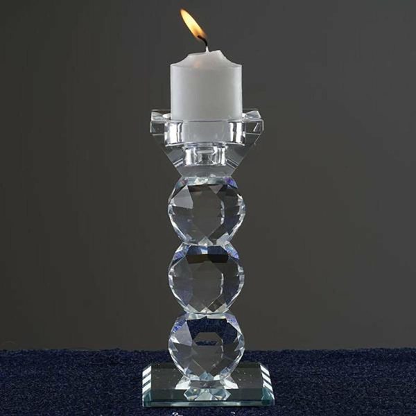 Floor Vase & Candelabra |   6″ Tall Gemcut Premium Crystal Glass Votive Candle Holder Stand Event Props Floor Vase & Candelabra