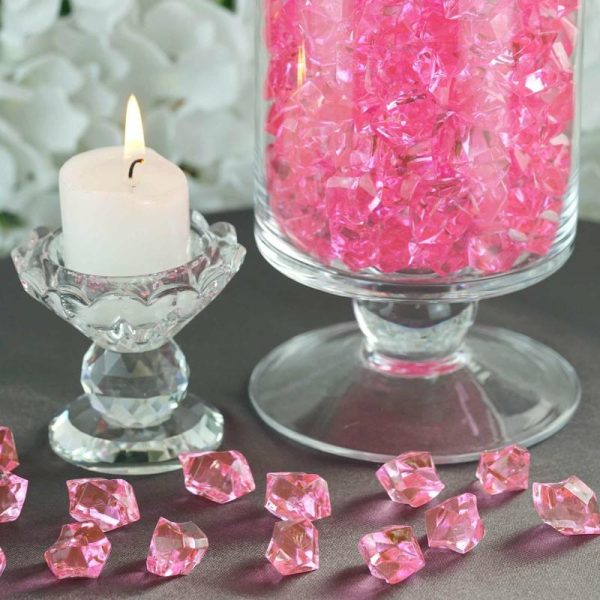 Table Scatters |   300 Pack Pink Large Acrylic Ice Bead Vase Fillers, DIY Craft Crystals Party Balloons & Supplies Pink