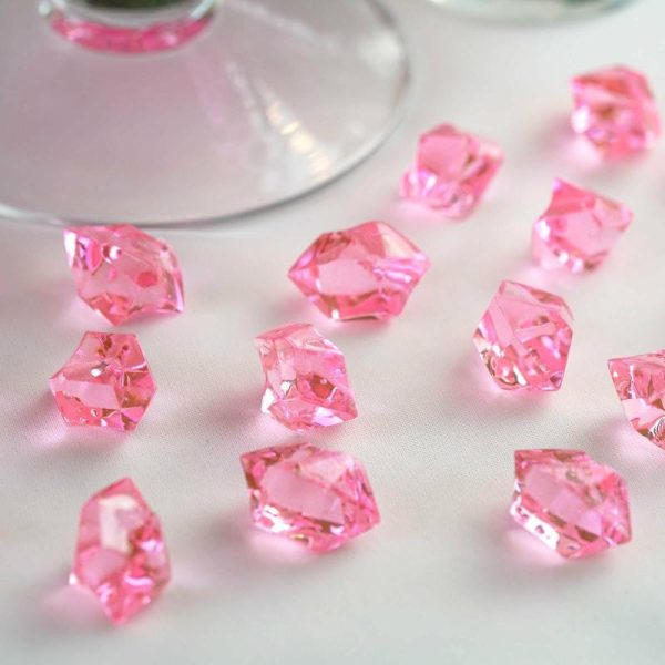 Table Scatters |   300 Pack Pink Large Acrylic Ice Bead Vase Fillers, DIY Craft Crystals Party Balloons & Supplies Pink