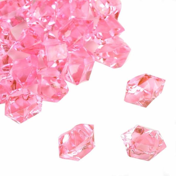 Table Scatters |   300 Pack Pink Large Acrylic Ice Bead Vase Fillers, DIY Craft Crystals Party Balloons & Supplies Pink