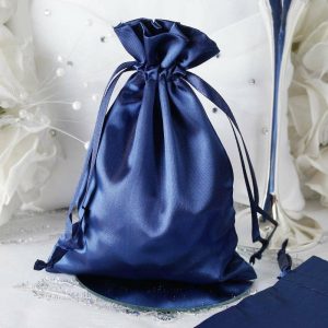 Favor Bags & Boxes |   12 Pack 5″x7″ Navy Blue Satin Drawstring Wedding Party Favor Gift Bags Favor Bags & Boxes Favor Bags & Boxes