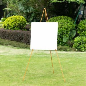 Wedding Accessories |   65″ Gold Metal Sign Holder Easel Stand, Collapsible Tripod Stand Party Favors Gold