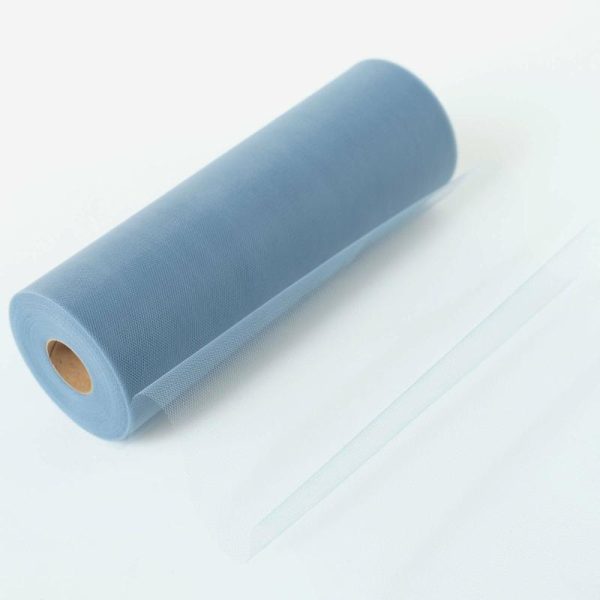 Fabric Bolts |   12″x100 Yards Dusty Blue Tulle Fabric Bolt, Sheer Fabric Spool Roll For Crafts Fabric Bolt & Trims Dusty Blue