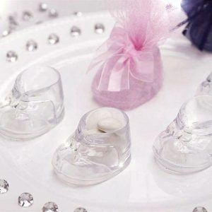 Favor Jars & Containers |   13 Pack 2.5″ Clear Fillable Plastic Baby Booties Party Favor Boxes, Transparent Baby Shower Candy Gift Boxes Favor Jars & Containers Favor Jars & Containers