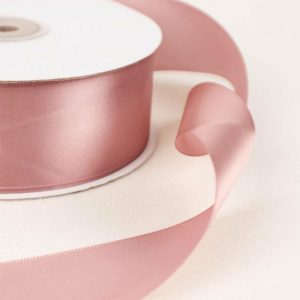 Ribbons |   50 Yards 1.5″ Dusty Rose Single Face Decorative Satin Ribbon Fabric Bolt & Trims Dusty Rose