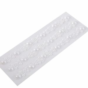 Trims & Diamond Rolls |   White Self Adhesive Pearl Rhinestone Stickers, DIY Craft Peel and Stick Gem Stickers Fabric Bolt & Trims Trims & Diamond Rolls